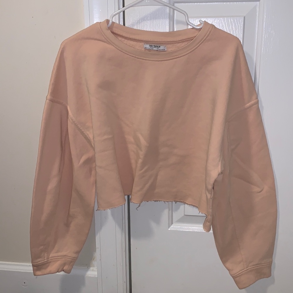 Zara cropped panel sweatshirt